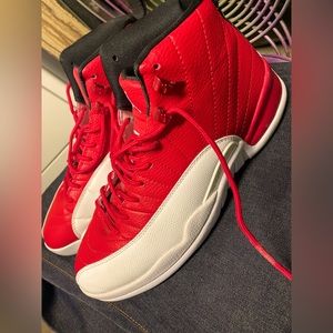 White and Red Jordan 12s size 11